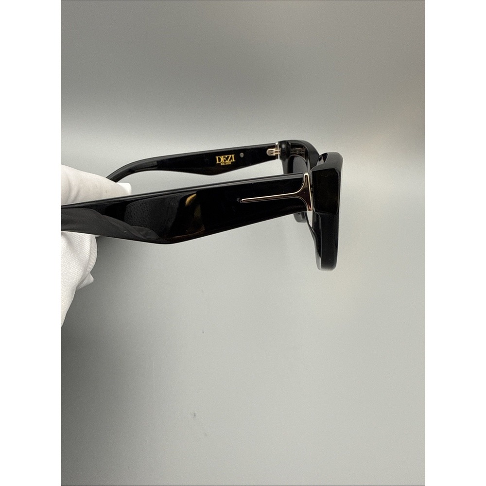 DEZI "ON READ" AUTHENTIC SUNGLASSES BLACK CAT EYE GRAY LENS 52–18 MODERN TREND - Picture 7 of 10